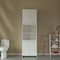 Basicwise Modern White Standing Bathroom Tall Linen Tower Storage Cabinet, Wide QI004475L.WT - alternate 2